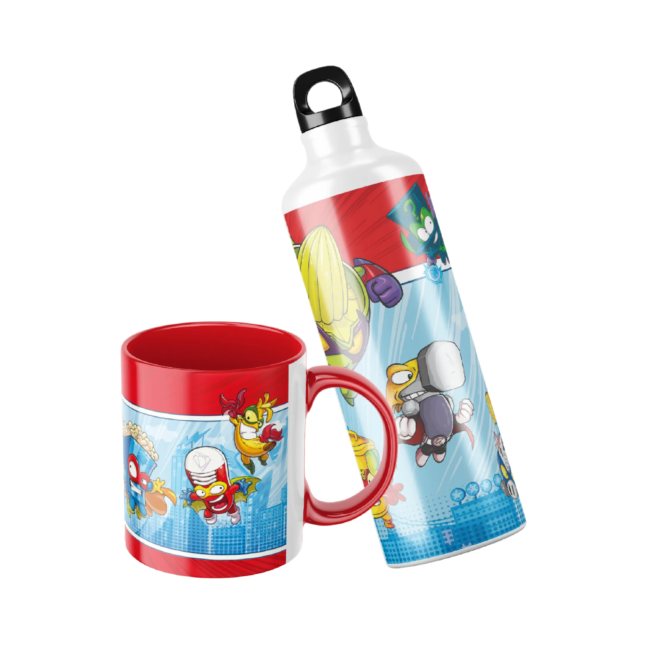 Taza para leche super zings y botella de agua