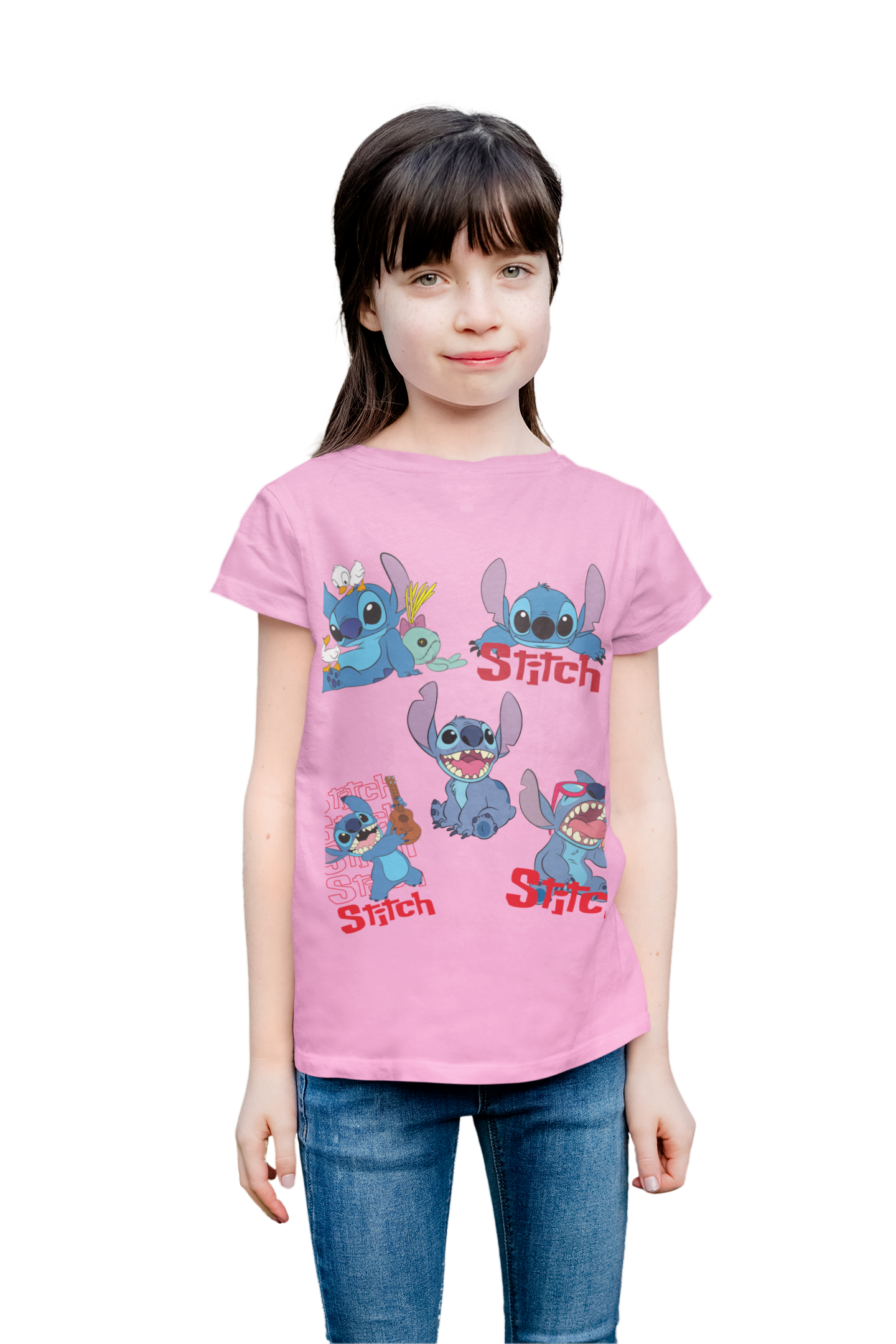 Polera Infantil Stitch Rosa